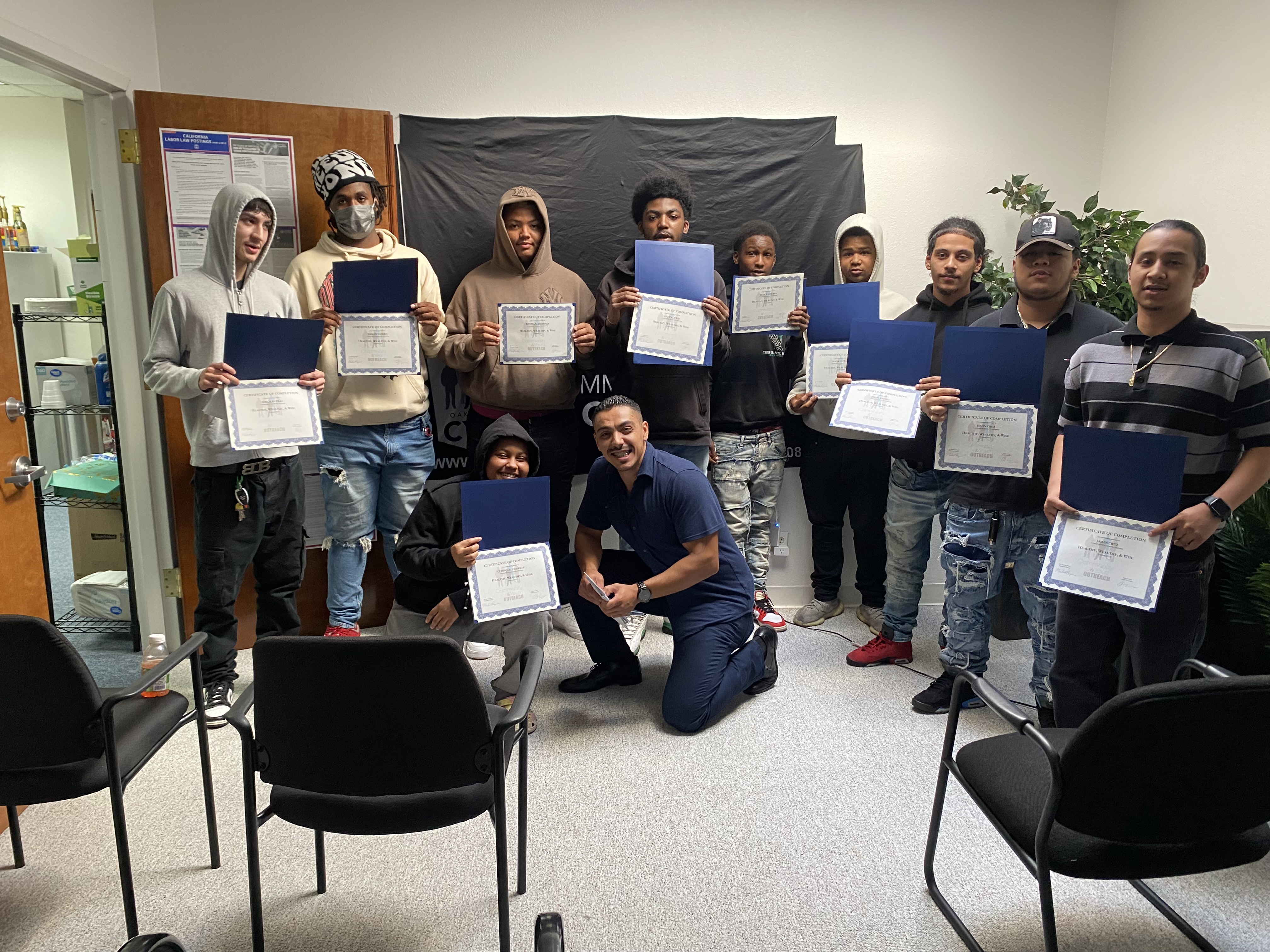 Training participants with certificates